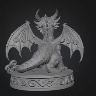 Mechanical Fantasy Dragon STL File for 3D Printing - Model thumbnail 9