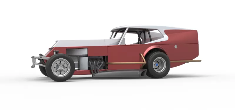 Vintage Dirt Modified stock car Version 5 Scale 1:25 - Model preview 2