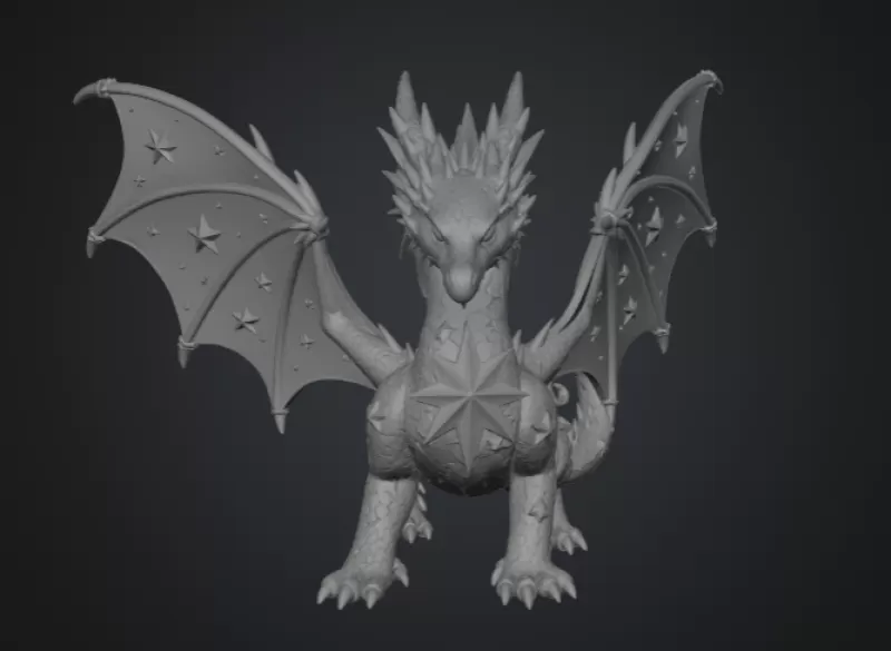 Celestial Star Dragon STL File for 3D Print - Model preview 13