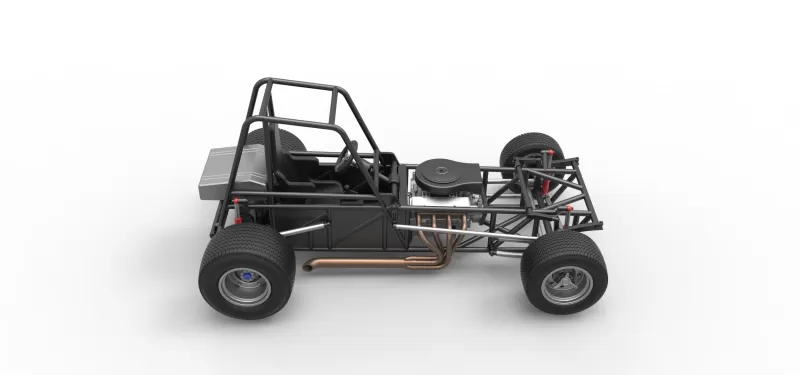 Vintage Dirt Modified stock car Base Version 4 Scale 1:25 - Model preview 21