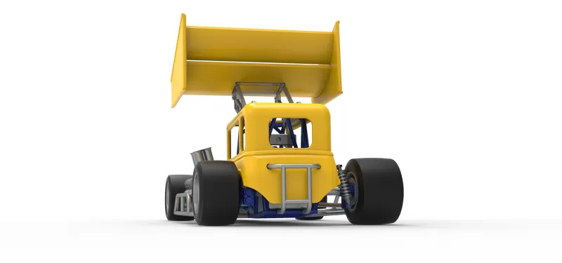 Vintage Winged Supermodified stock car Version 3 Scale 1:25 - Model preview 15