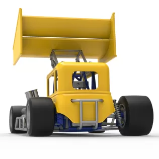 Vintage Winged Supermodified stock car Version 3 Scale 1:25 - Model thumbnail 15