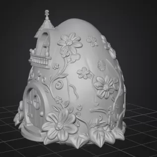 Fantasy Egg Fairy House STL File 3D Printable - Model thumbnail 9