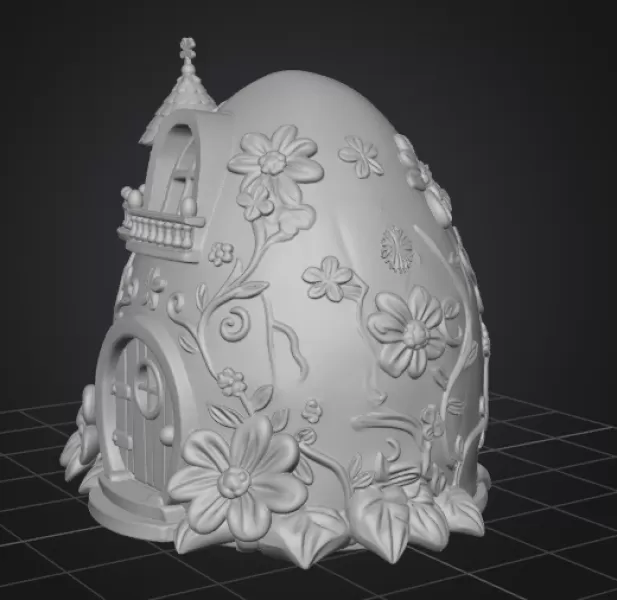 Fantasy Egg Fairy House STL File 3D Printable - Model preview 9