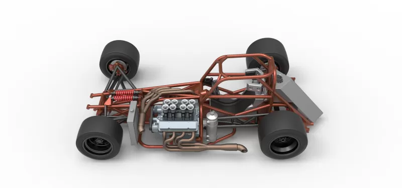 Supermodified front engine race car Base Version 3 Scale 1:25 - Model preview 10