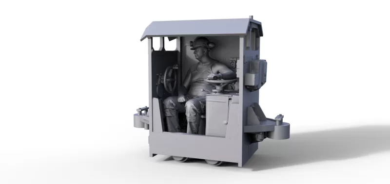 Figure miner in locomotive - Model preview 1