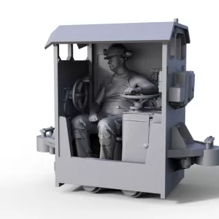 Figure miner in locomotive