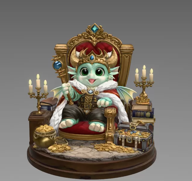 Dragon King STL File for 3D Print - Model preview 3