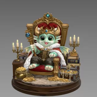 Dragon King STL File for 3D Print - Model thumbnail 3