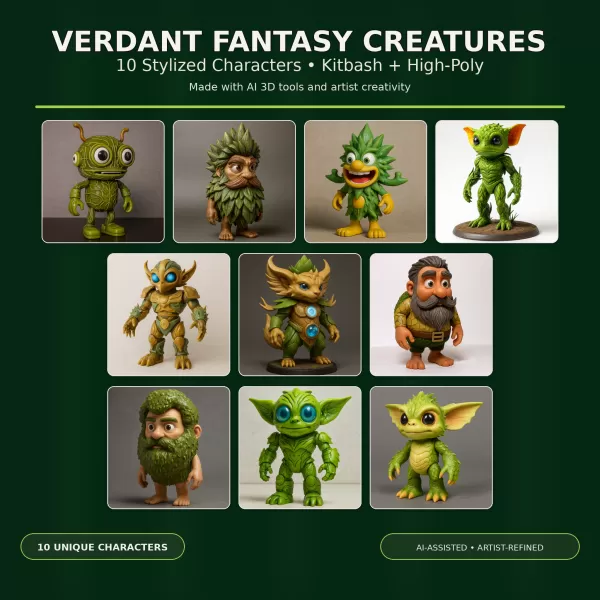 Verdant Fantasy Creatures – High-Poly Character Collection - Model preview 1