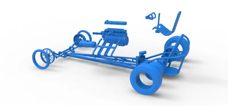 Vintage Front engine dragster Base Version 6 Scale 1:25 - Model preview 29