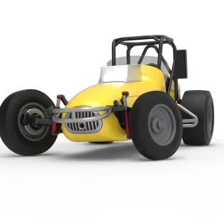 Dirt Silver Crown Champ car while turning Version 2 Scale 1:25 - Model thumbnail 6