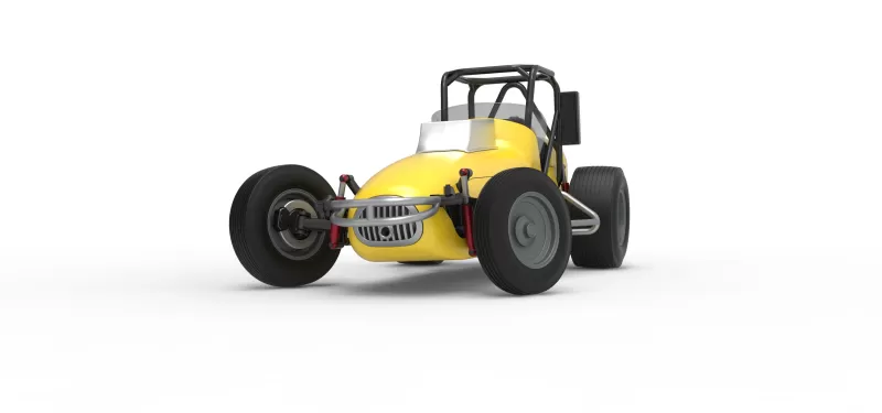 Dirt Silver Crown Champ car while turning Version 2 Scale 1:25 - Model preview 6