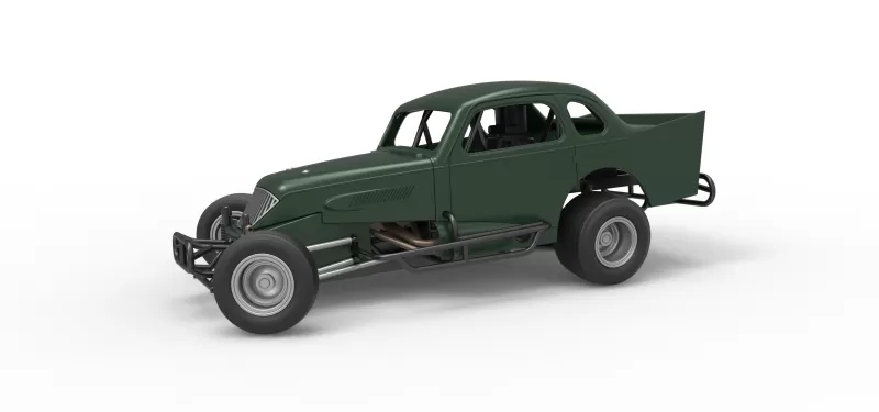Vintage Dirt Modified stock car while turning Scale 1:25 - Model preview 1