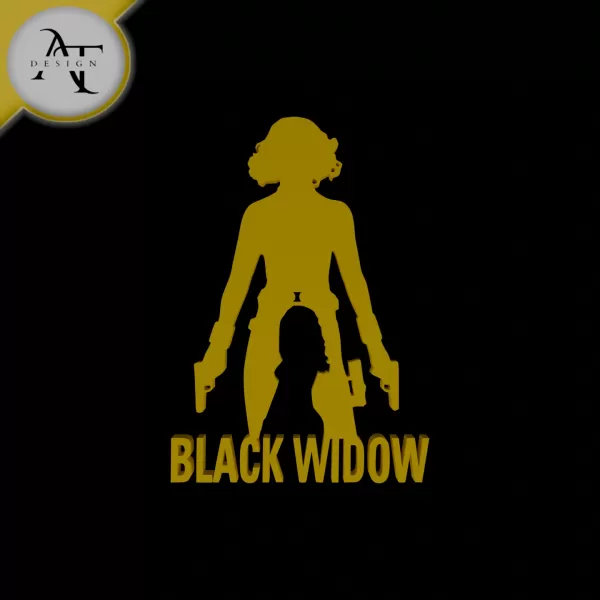 Black Widow - Marvel - Silhouette - 2D Wall Art Decor - Model preview 1