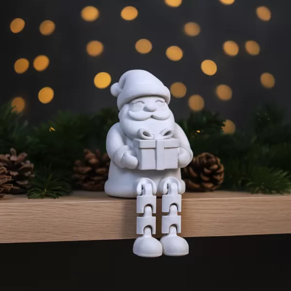 Flexi Santa Claus with Gift | Sitting Christmas Articulated - Model preview 8