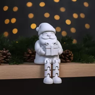 Flexi Santa Claus with Gift | Sitting Christmas Articulated
