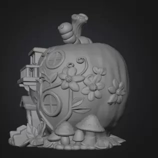 Enchanted Apple Cottage STL File 3D Printable - Model thumbnail 8