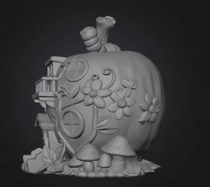 Enchanted Apple Cottage STL File 3D Printable - Model preview 8
