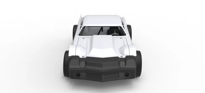 Vintage Dirt late model Race car Version 3 Scale 1:25 - Model preview 8
