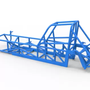 Frame of Vintage Dirt Modified stock car Version 3 Scale 1:25 - Model thumbnail 9