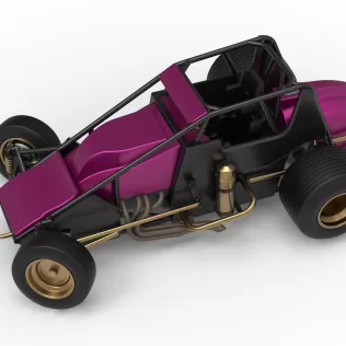 Dirt Silver Crown Car while turning Scale 1:25 - Model thumbnail 4