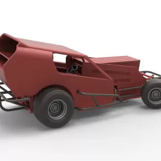 Vintage Dirt Modified stock car Version 4 while turning 1:25 - Model thumbnail 20