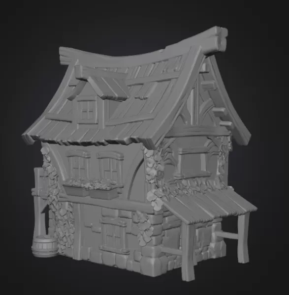 Enchanted Harvest Cottage STL File for 3D Print - Model preview 12