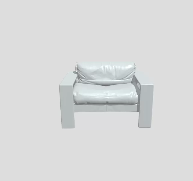 modern wooden armchair - Model preview 1