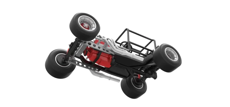 Vintage Supermodified stock car Base Version 2 Scale 1:25 - Model preview 3