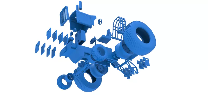 Fun short Pro Stock Pulling Tractor Version 4 Scale 1:25 - Model preview 16