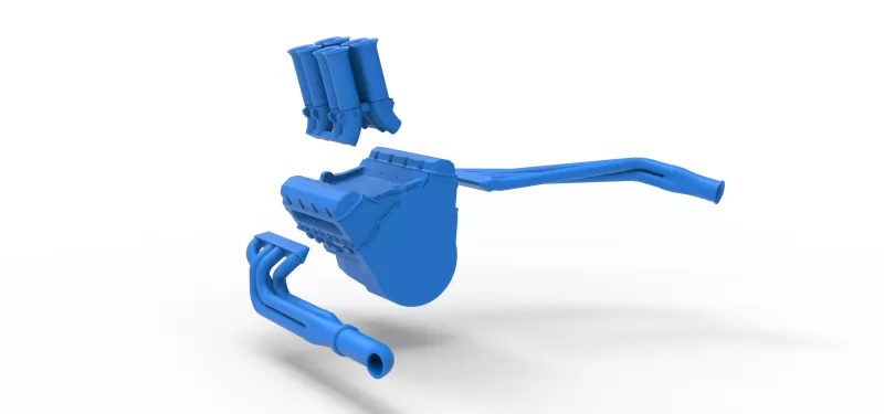 Engine V8 for Supermodified race car Version 5 Scale 1:25 - Model preview 20