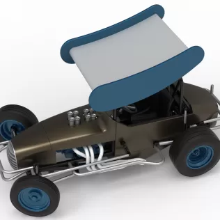 Vintage Winged Supermodified for Dirt while turning V2 1:25 - Model thumbnail 4