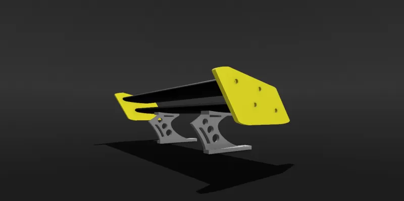 RC DRIFT CAR 1:10 DOUBLE DECK WING GT SPOILER - Model preview 3
