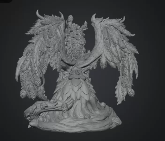 Ancient Forest Guardian Dragon STL File for 3D Print - Model preview 15