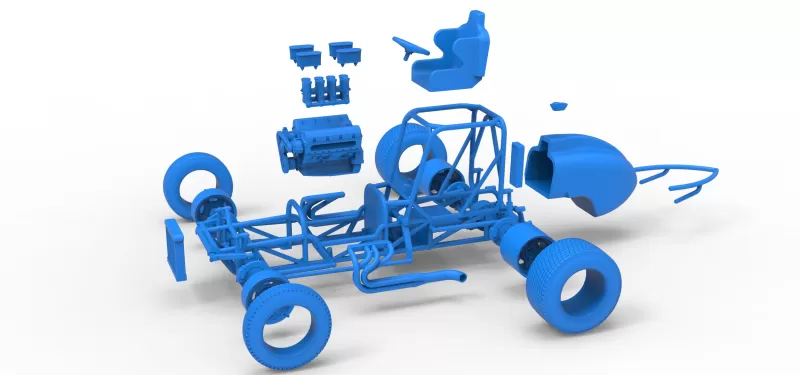 Dirt Silver Crown Champ car Base Version 2 Scale 1:25 - Model preview 28