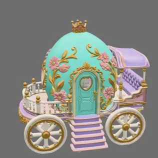 Royal Fantasy Egg Carriage - STL File 3D Printable - Model thumbnail 3