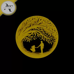 Dad and daughter - Silhouette - 2D Wall Art Decor