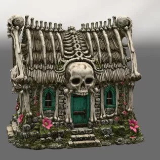 Gothic Bone House STL File for 3D Print - Model thumbnail 6