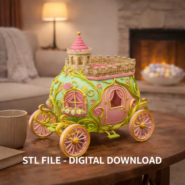 Fantasy Egg Carriage House – STL File 3D Printable - Model preview 2