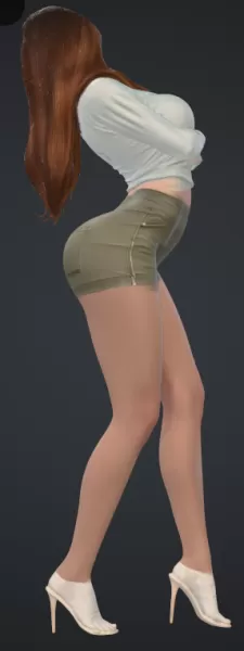 Frau mit heißen body und enger kleidung - Model preview 3