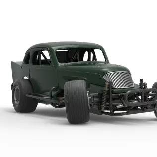 Vintage Dirt Modified stock car while turning Scale 1:25 - Model thumbnail 27