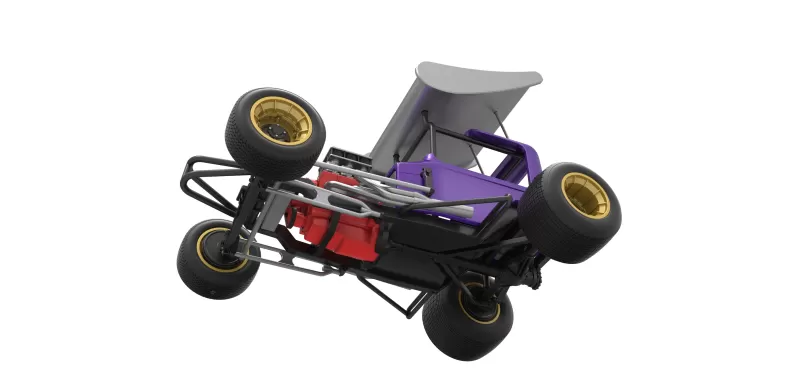 Vintage Winged Supermodified stock car for Dirt Scale 1:25 - Model preview 3