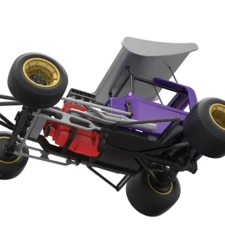 Vintage Winged Supermodified stock car for Dirt Scale 1:25 - Model thumbnail 3