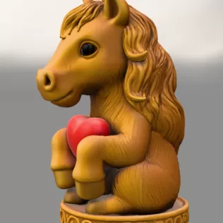 Cute Horse Ornament - STL File - Horse Pendant for 3D print - Model thumbnail 3