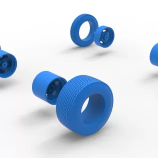 Wheel Set of Dirt Silver Crown Champ car Version 2 Scale 1:25 - Model thumbnail 16