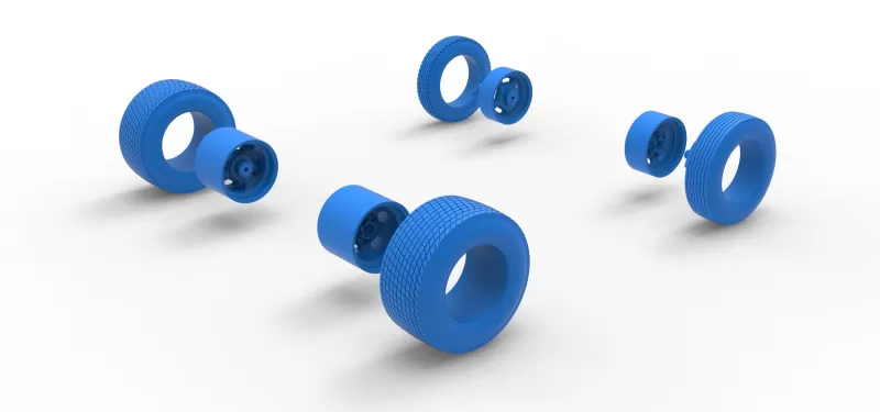 Wheel Set of Dirt Silver Crown Champ car Version 2 Scale 1:25 - Model preview 16