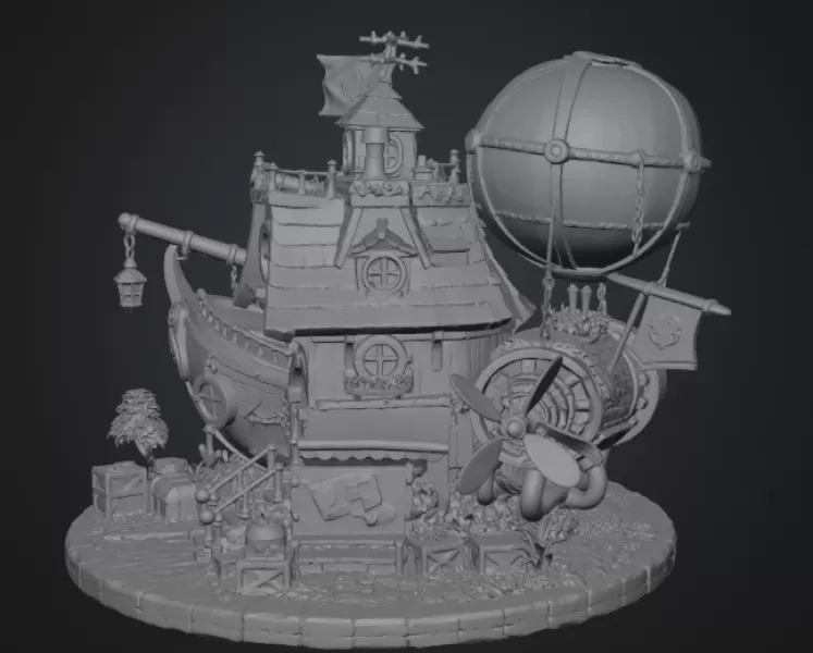 Sky Captain Airship House STL File for 3D Print - Model preview 12