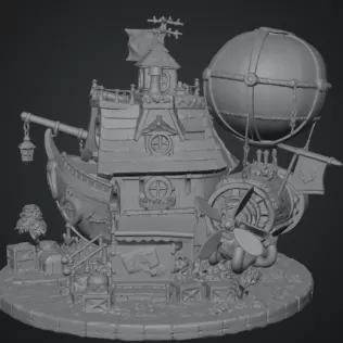 Sky Captain Airship House STL File for 3D Print - Model thumbnail 12