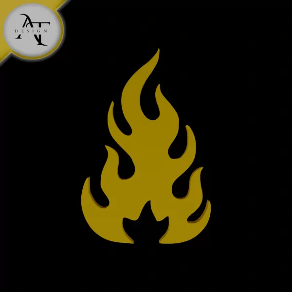 Simple Flame Symbol - 2D Art - Model preview 1